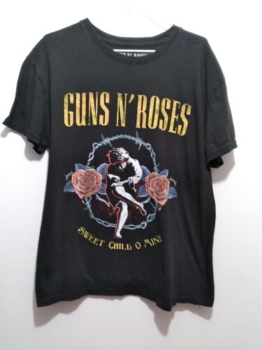 Guns n Roses Sweet Child O Mine Black Graphic T-Shirt Large Unisex - Photo 1/4