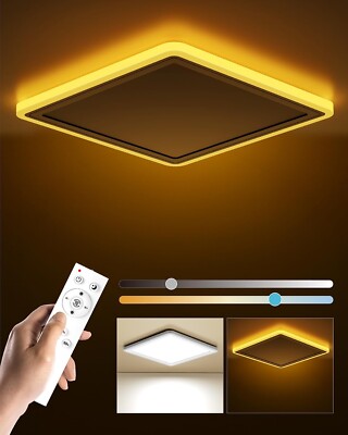 LED Ceiling Light Dimmable Ceiling Lamp with Remote Control Square Panel 32cm C932