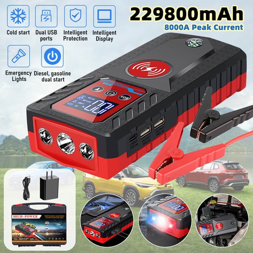 8000A Peak Car Jump Starter Booster Jumper Portable Power Bank Battery Charger - Picture 3 of 19