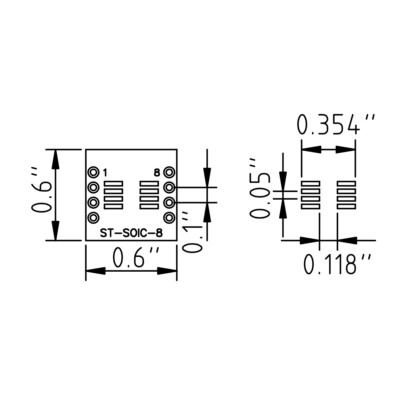 Proto-Advantage SBB0001-1 SMT Adapter Breadboards - Qty 5 SOIC-8 With 0805/1206 Component Space