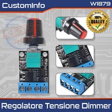 Regolatore di Velocità PWM DC 5-12V 10A Dimmer LED e Motore Continuo