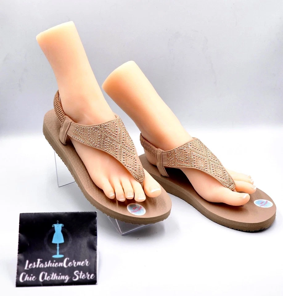 Sandalias chanclas nuevas con etiquetas Skechers para mujer color topo Cali yoga espuma honda trasera talla 10 2255 Foto 4 de 4