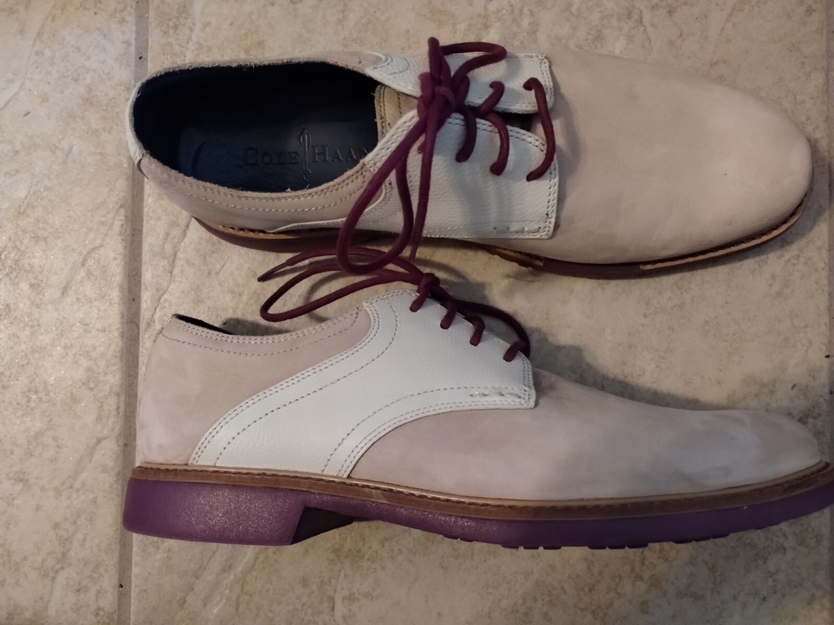 Cole Haan White and Blue Two-Tone Oxfords Vintage 1980s Cole Haan Two-Tone Saddle Oxford Shoes | Men main image 4
