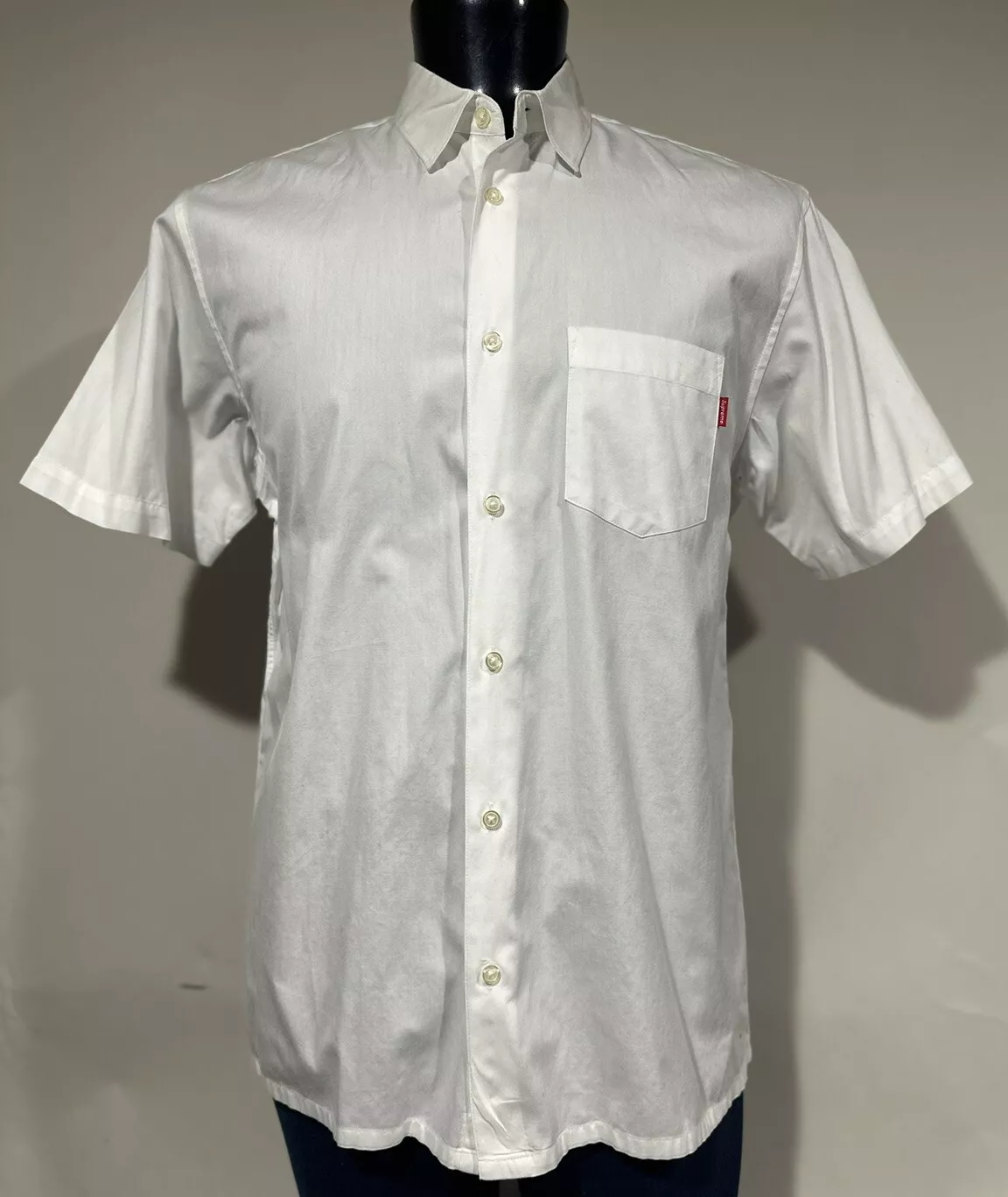 Chemise robe à manches courtes blanche Supreme New York homme L