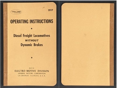 DIESEL FREIGHT LOCOMOTIVES w/o DYNAMIC BRAKES OPERATING INSTRUCTIONS # 2117-1944 - Picture 1 of 8