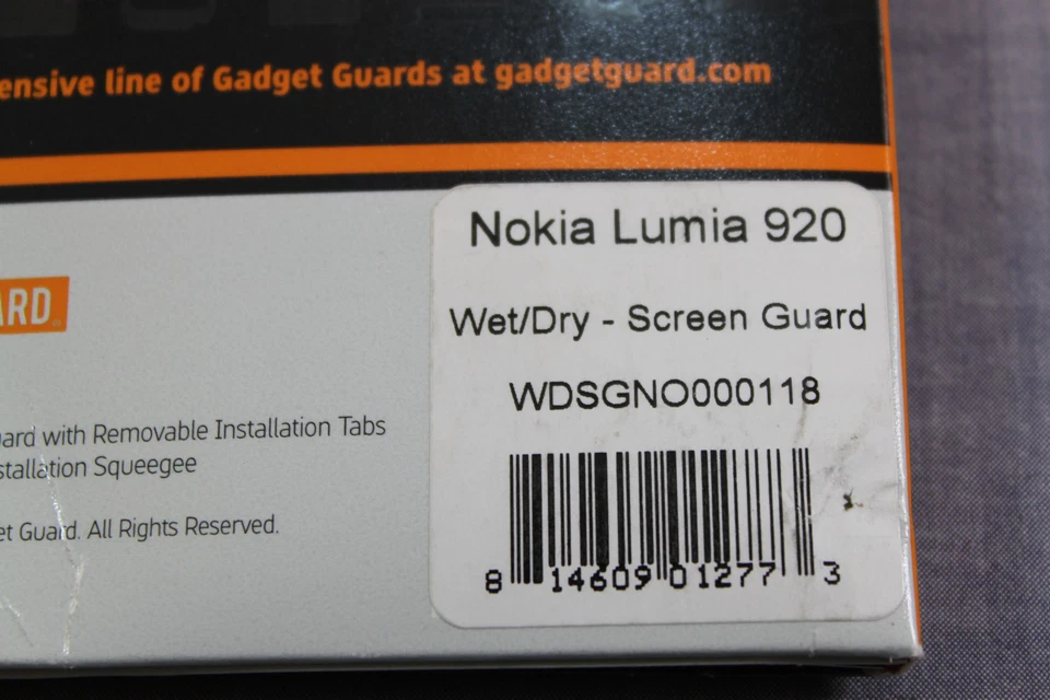 GADGET GUARD NOKIA LUMIA 920 WET or DRY INVISIBLE SCREEN GUARD PROTECTOR NWT - Image 3 of 3