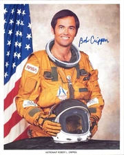 BOB CRIPPEN HAND SIGNED 8x10 COLOR PHOTO+COA        NASA SPACE SHUTTLE ASTRONAUT