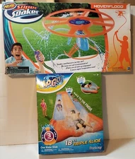 NERF Super Soaker Hoverflood +BESTWAY H2OGO 18ft Triple Slide.3 Lanes NEW