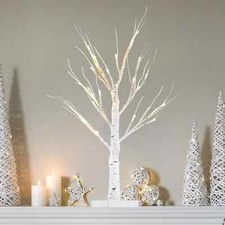 Christmas Decorations 2FT/24  Birch Tree Light with 24LT Warm White LEDs Battery