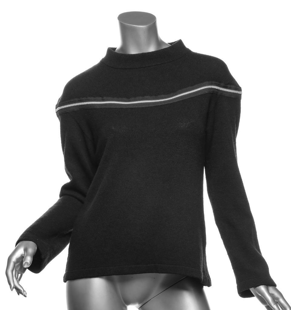 COMME DES GARCONS Womens Black Knit Zip Long Sleeve High