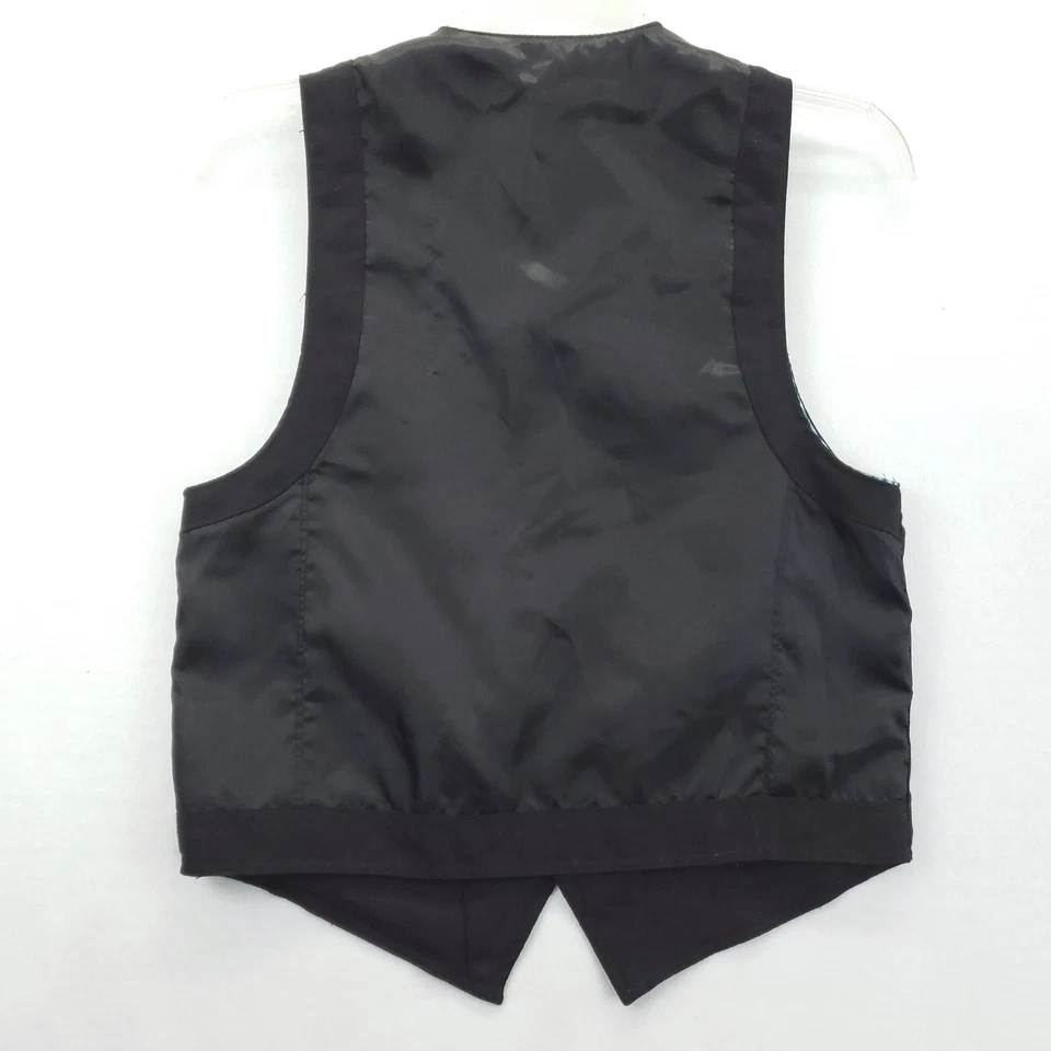 Carbon Vest Mens Medium Black Formal Waistcoat Button Up Check Lining - Image 2 of 4