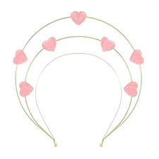 Zivyes Valentine Pink Heart Headband Halo Tiara Crown Halloween Thanksgiving