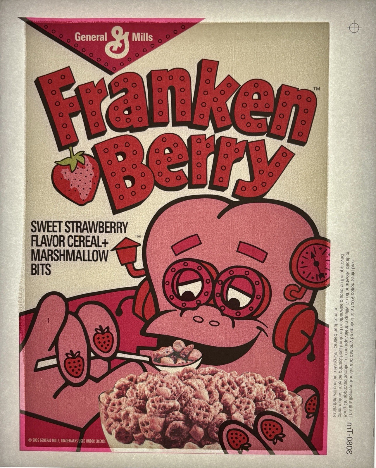 Original Vintage Franken Berry Monster Cereal Iron On Transfer
