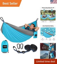 Camping Hammock, Portable Hammocks with Tree Straps  Attached Carry Bag, Cam...