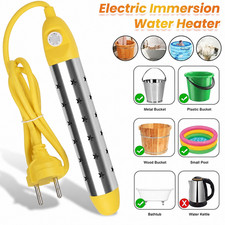 Electric Immersion Water Heater 2500W Portable Bath Hot Boiler Travel EU PIN