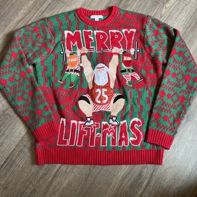 Celebrate Together Santa  Ugly Christmas Sweater Adult L Multicolor Knit Casual