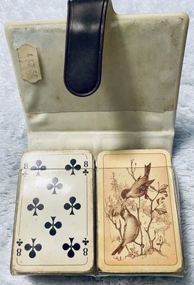 Antique Complete 1860 F.X. Schmid Double Patience Playing Card Set Collectible!