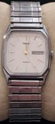 Vintage Timex Day & Date Quartz Watch LA Cell 69 SS Speidel Band New Battery