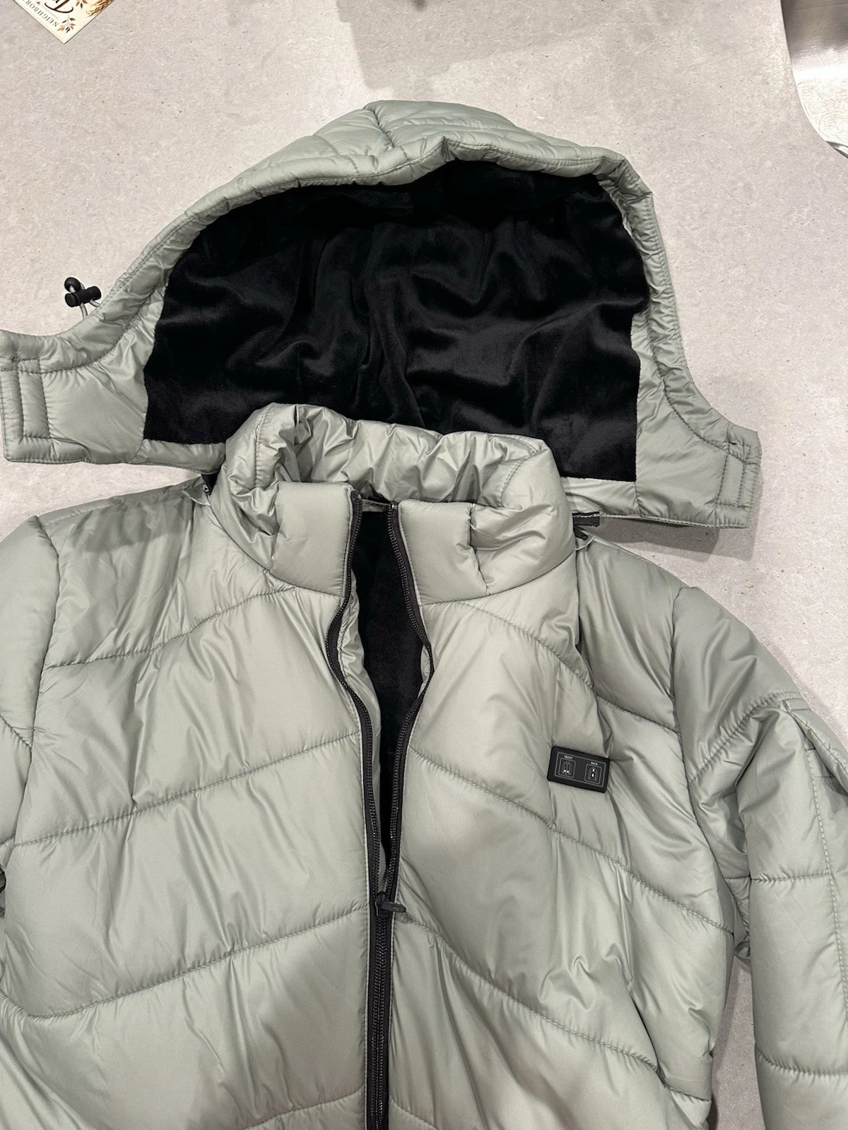 Helios The Heated Coat Men’s Heated Hooded Puffer Jacket Gray Size M Mid-Length image 3
