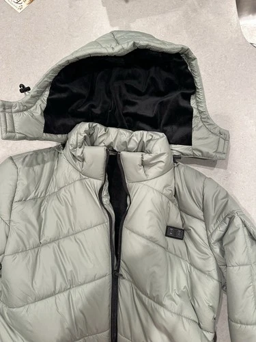 Helios The Heated Coat Men’s Heated Hooded Puffer Jacket Gray Size M Mid-Length image 3