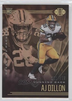 2020 Panini Illusions Trophy Collection Bronze /499 AJ Dillon #26 Rookie RC a7t
