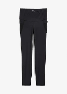 Neu Sportliche Shape-Leggings mit Mesh-Einsätzen Gr. 44/46 Schwarz Fitness Hose