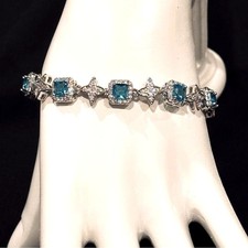Boutique VVS CZ  SS Plated Stainless Steel Celestial Star Bracelet 6.75 in