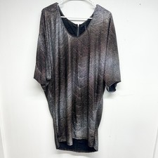 Zara Basic Evening Womens Silver/Brown Metallic Oversized Mini Dress Size M