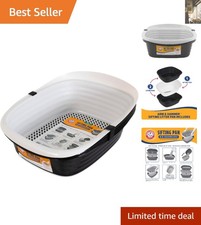 Large Sifting Cat Litter Box with Microban - Effortless Odor Control