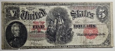 FR. 91 1907 $5 “WOODCHOPPER” LEGAL TENDER UNITED STATES NOTE SPEELMAN/WHITE!