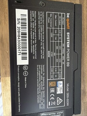 Be Quiet! System Power B9 - 600 Watt, 80+ Bronze