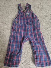 Vintage OshKosh B gosh Vestbak Plaid Bib Overalls 18 Months Made In U.S.A.
