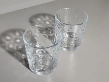 Pasabahce 8 oz Vintage Optic Coin Dot Old Fashion Rocks Glass  Set Of 2