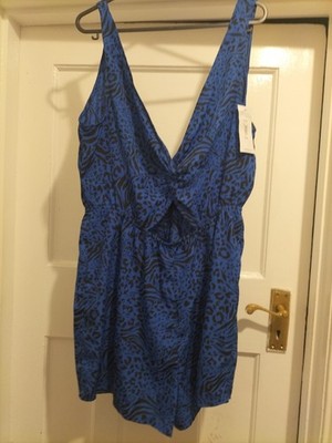 Brandneu Damen New Look Größe Medium blau und schwarz Tiermotiv ärmellos...