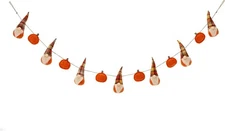 Glitzhome 72" L Fall Fabric Gnomes Garland Hanging 72''L, Gnome 