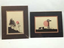 Vintage Print Red Moon by James Pollock ~ Signed