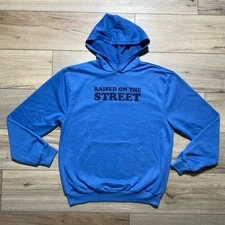 Sesame Street Mens Raised On The Street Pullover Hoodie Size Medium Blue