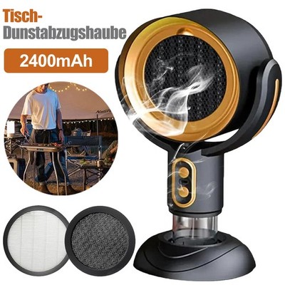 Mini-Dunstabzugshaube Leise Umluft Desktop-Abzugshaube mit 2 Filter Tischhaube