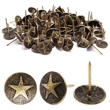 100pcs Upholstery Tacks, Decorative Nails Thumb Tacks Round Metal Upholstery ...