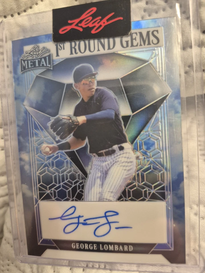GEORGE LOMBARD 1/1 AUTO RC 2023 LEAF METAL 1st ROUND GEMS 💎 SKY PROOF YANKEES⭐️ - Image 2 of 4