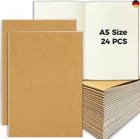 Notizbuch A5 Blanko, 24 StüCk Kraftpapier Notizheft Mit 60 Seiten (30 Blatt)