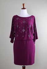 WHITE HOUSE BLACK MARKET NWT $120 Embellished Blouson Kimono Dress Size Large