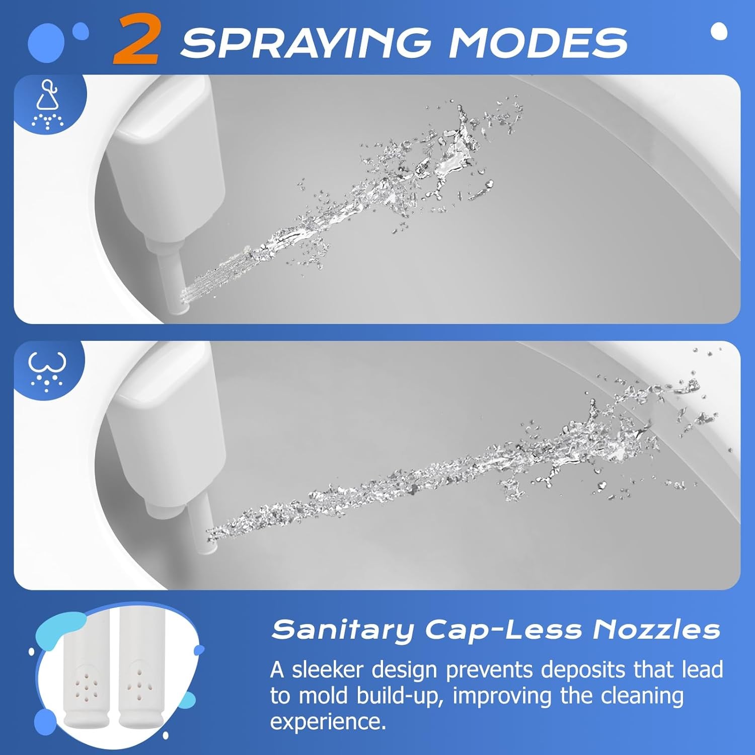 SAMODRA Ultra-Slim Hygienic Bidets Attachment for Existing Toilets - Silver 