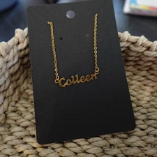 Colleen 14" Personalized Choker Necklace Gold Tone Dainty Delicate Name Gift