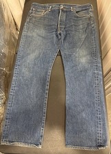 Vintage Levis 501 Jeans Mens 38x30 Blue Denim Button Fly Straight Medium Wash