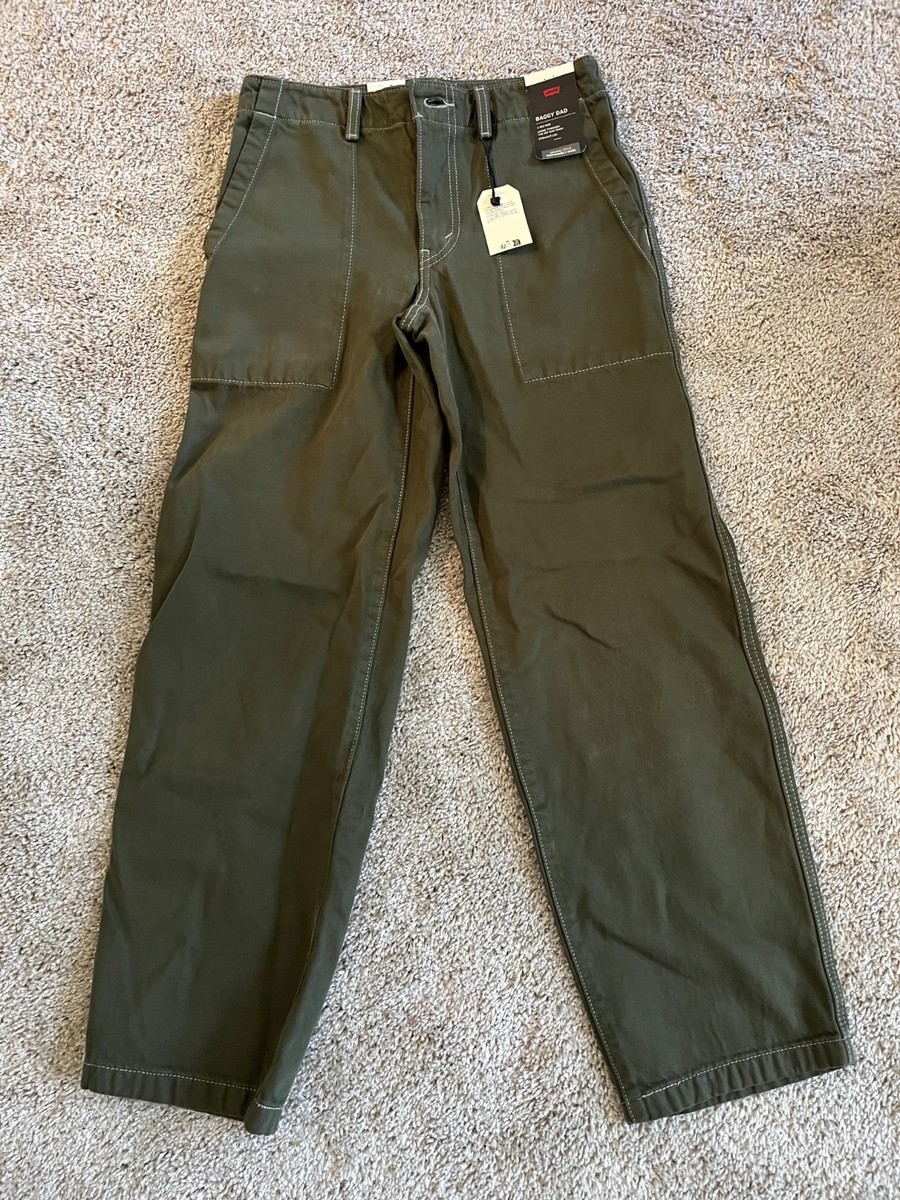 Levi's Premium Baggy Dad Utility Women's Pants Olive Green Size