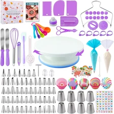 Cake Decorating Supplies Kit Tools 356Pcs,  Baking Accessories with Cake Turntab