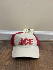 Ace Hardware Men's Gray and Red Embroidered Hat Adjustable The Game Brand