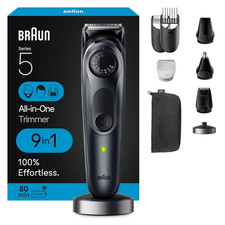 All-In-One Men'S Shaving Kit Series 5 5490, 9-In-1 Beard, Face, Nose, Ear