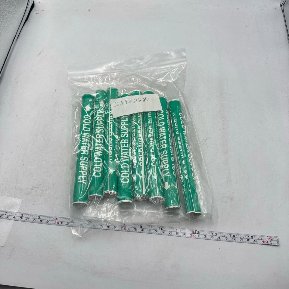 Pipe Marker w/ Cold Water Supply Legend & Arrow Graphic 3/4 to 1" Pipe OD 8Pack - Image 2 of 4